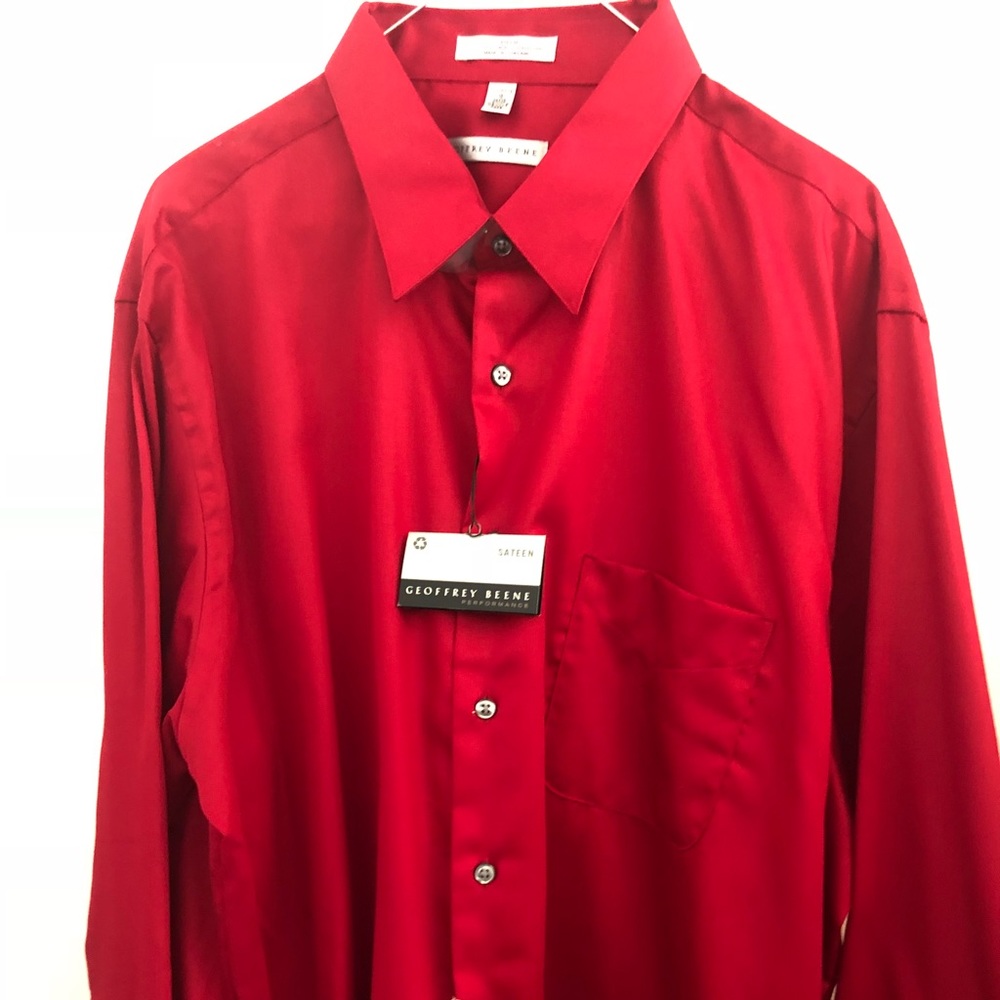 NEW - Red Geoffrey Beene Dress Shirt